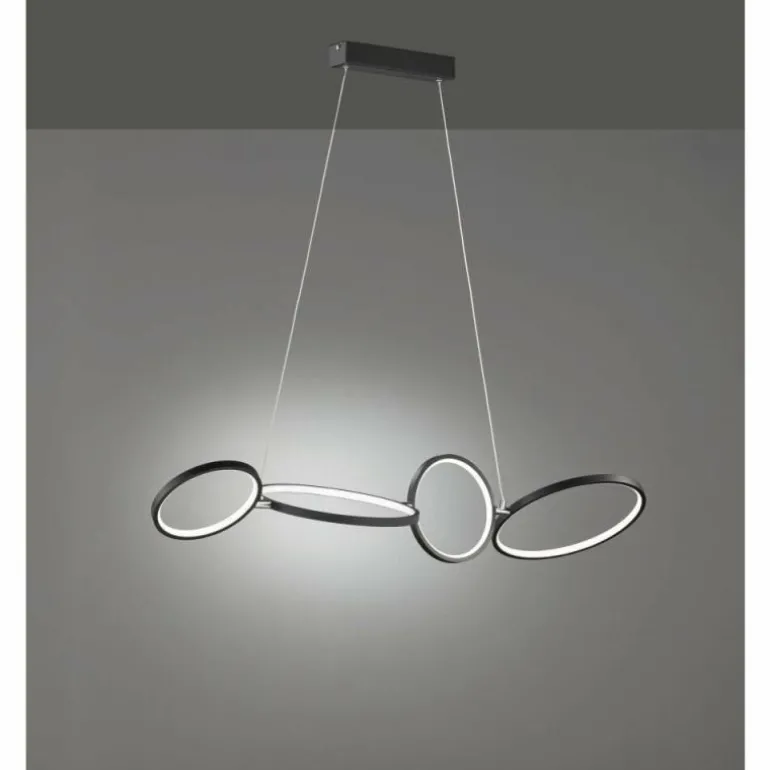 Suspension Trio Leuchten RONDO LED Noir, 1 lumière