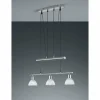 Suspension Trio LEVISTO LED Nickel mat, 3 lumières