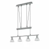 Suspension Trio LEVISTO LED Nickel mat, 4 lumières