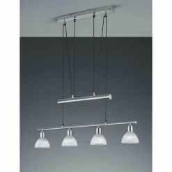 Suspension Trio LEVISTO LED Nickel mat, 4 lumières