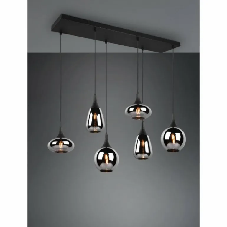 Suspension Trio Lumina Noir, 6 lumières