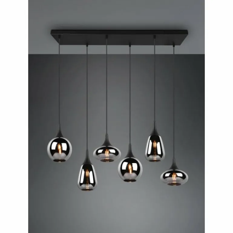Suspension Trio Lumina Noir, 6 lumières