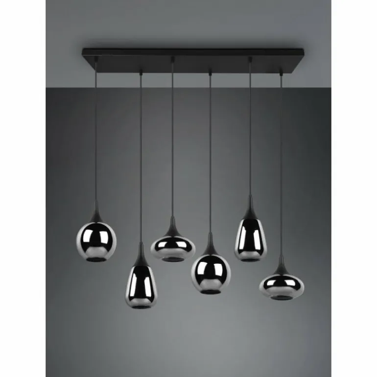 Suspension Trio Lumina Noir, 6 lumières