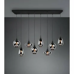 Suspension Trio Lumina Noir, 8 lumières
