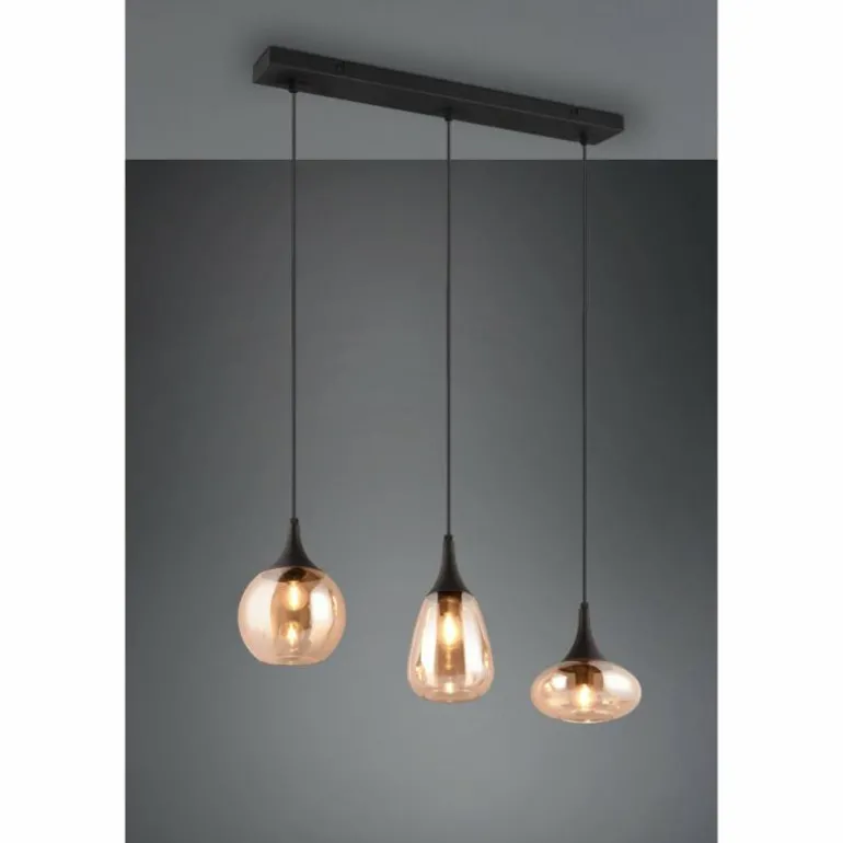 Suspension Trio Lumina Noir, 3 lumières