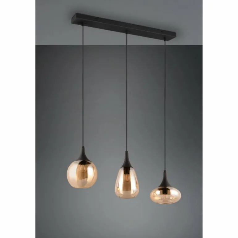 Suspension Trio Lumina Noir, 3 lumières