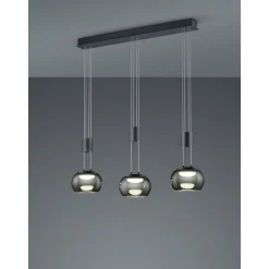 Suspension Trio Madison LED Noir, 3 lumières