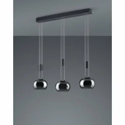 Suspension Trio Madison LED Noir, 3 lumières