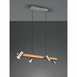 Suspension Trio MARLEY Écru, Nickel mat, 4 lumières