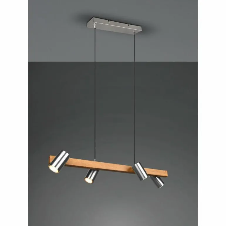 Suspension Trio MARLEY Écru, Nickel mat, 4 lumières