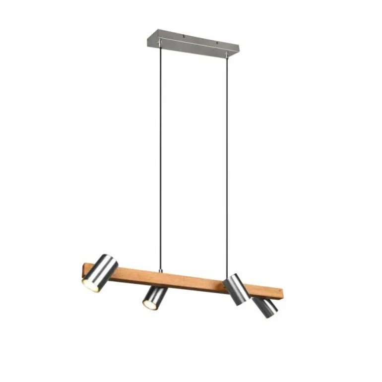 Suspension Trio MARLEY Écru, Nickel mat, 4 lumières