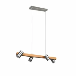 Suspension Trio MARLEY Écru, Nickel mat, 4 lumières