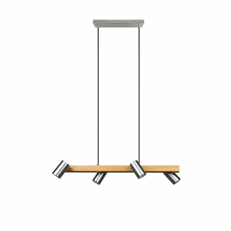 Suspension Trio MARLEY Écru, Nickel mat, 4 lumières