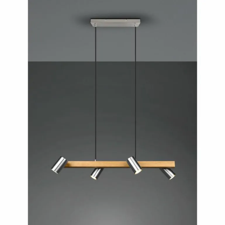 Suspension Trio MARLEY Écru, Nickel mat, 4 lumières