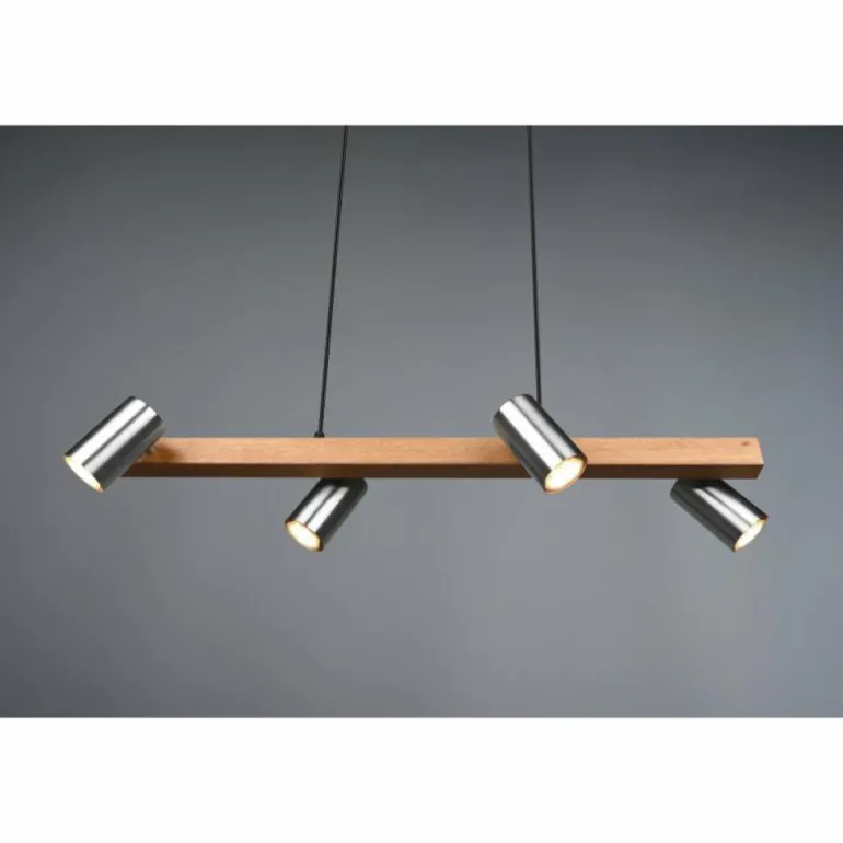 Suspension Trio MARLEY Écru, Nickel mat, 4 lumières