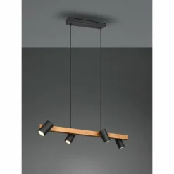 Suspension Trio MARLEY Écru, Noir, 4 lumières