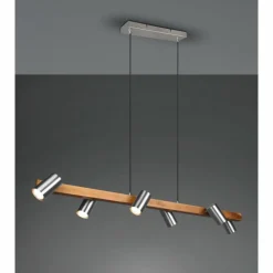 Suspension Trio Marley Écru, Nickel mat, 6 lumières