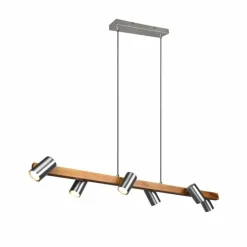 Suspension Trio Marley Écru, Nickel mat, 6 lumières