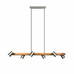 Suspension Trio Marley Écru, Nickel mat, 6 lumières