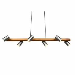 Suspension Trio Marley Écru, Nickel mat, 6 lumières