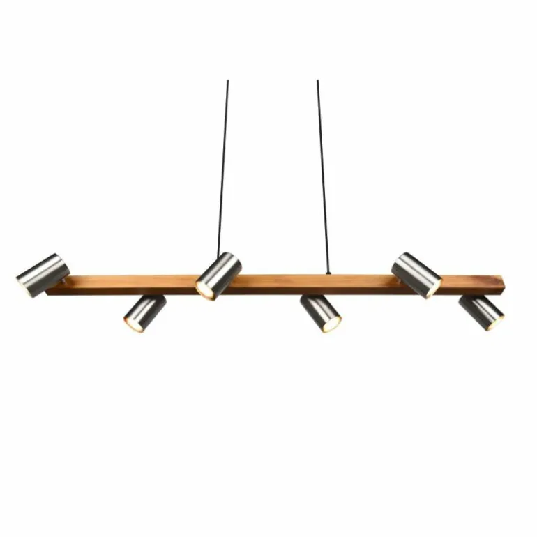 Suspension Trio Marley Écru, Nickel mat, 6 lumières