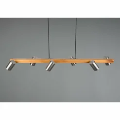 Suspension Trio Marley Écru, Nickel mat, 6 lumières
