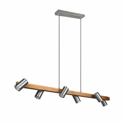 Suspension Trio Marley Écru, Nickel mat, 6 lumières