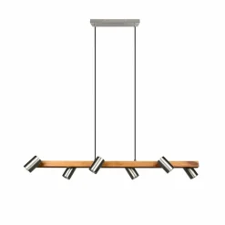Suspension Trio Marley Écru, Nickel mat, 6 lumières