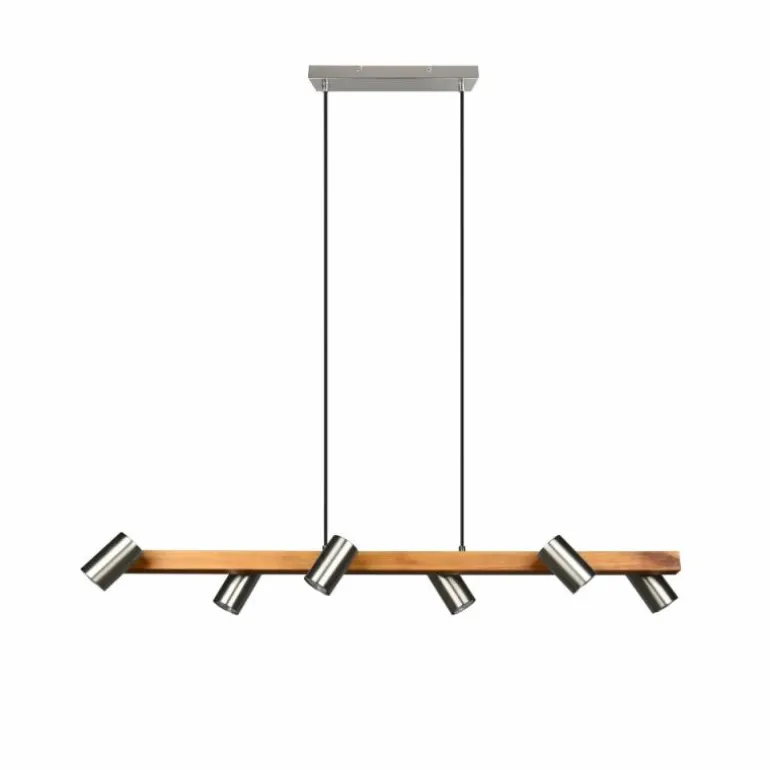 Suspension Trio Marley Écru, Nickel mat, 6 lumières