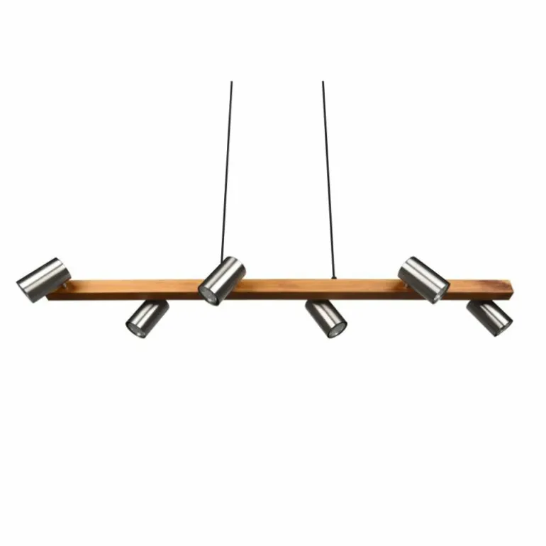 Suspension Trio Marley Écru, Nickel mat, 6 lumières