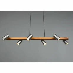 Suspension Trio Marley Écru, Nickel mat, 6 lumières
