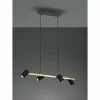 Suspension Trio Marley Noir doré, 4 lumières