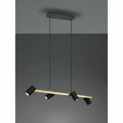 Suspension Trio Marley Noir doré, 4 lumières