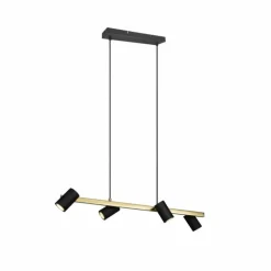 Suspension Trio Marley Noir doré, 4 lumières