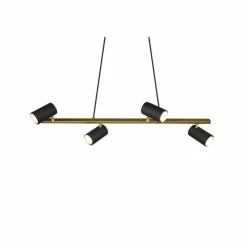 Suspension Trio Marley Noir doré, 4 lumières