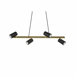 Suspension Trio Marley Noir doré, 4 lumières