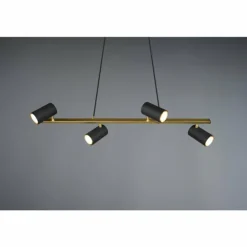 Suspension Trio Marley Noir doré, 4 lumières