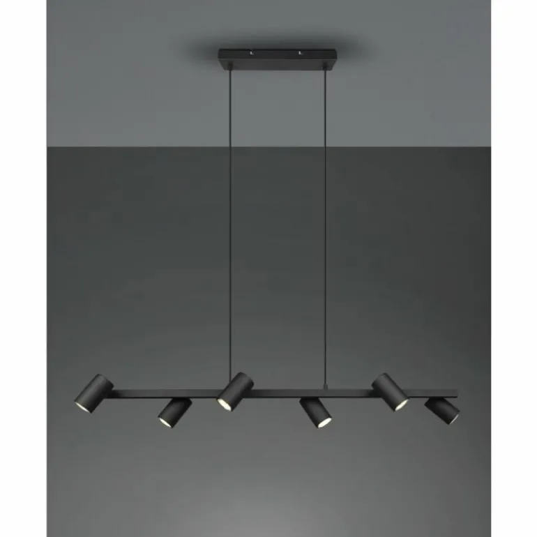 Suspension Trio MARLEY Noir, 6 lumières