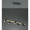 Suspension Trio Marley Noir doré, 6 lumières