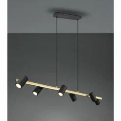 Suspension Trio Marley Noir doré, 6 lumières