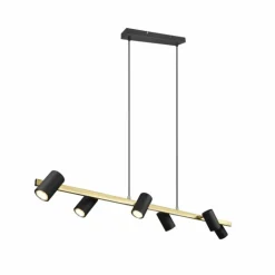 Suspension Trio Marley Noir doré, 6 lumières