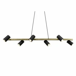Suspension Trio Marley Noir doré, 6 lumières