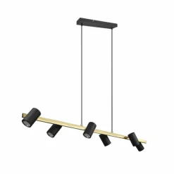 Suspension Trio Marley Noir doré, 6 lumières