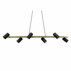 Suspension Trio Marley Noir doré, 6 lumières