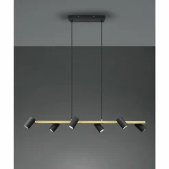 Suspension Trio Marley Noir doré, 6 lumières