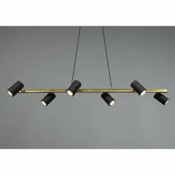 Suspension Trio Marley Noir doré, 6 lumières