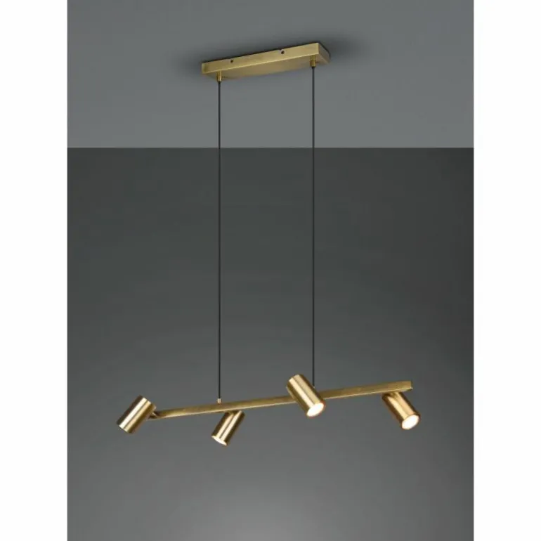 Suspension Trio Marley Vieux laiton, 4 lumières