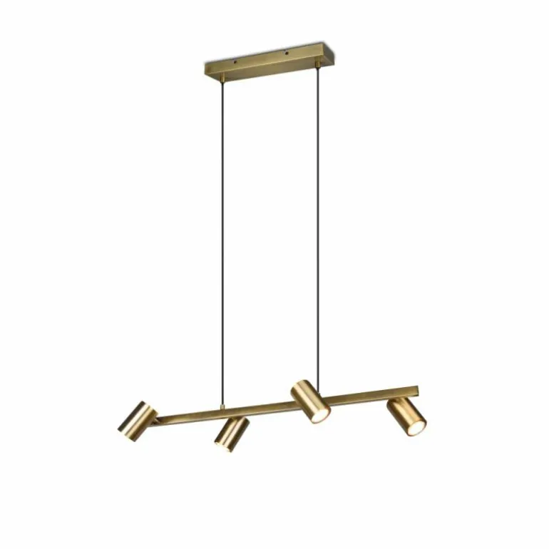 Suspension Trio Marley Vieux laiton, 4 lumières