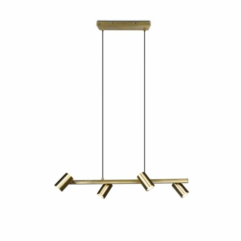 Suspension Trio Marley Vieux laiton, 4 lumières