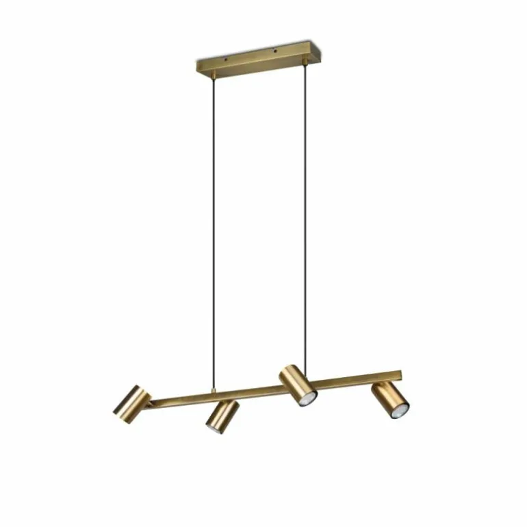 Suspension Trio Marley Vieux laiton, 4 lumières